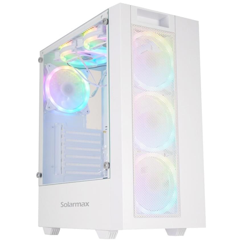 Gabinete SolarMax Cm-5920 6 Fans Rgb Blanco Atx Mid Tower